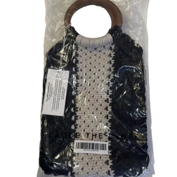 Laude The Label  The Gabby Macrame Bag off-white, black Dime - Picture 3 of 4